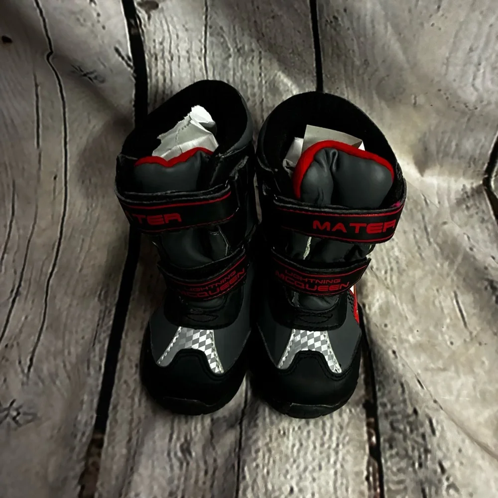 Disney Pixar Cars Movie Lightning McQueen Toddler‎ Boys' Winter Snow Boots Sz 7